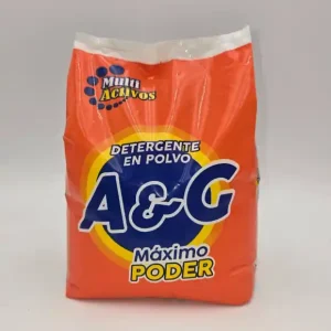 Bolsa de detergente plástica flexible, con impresión flexográfica en colores vivos, ideal para empacar productos de limpieza